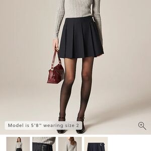 J. Crew Navy Pleated Mini Skirt With Buckle 14